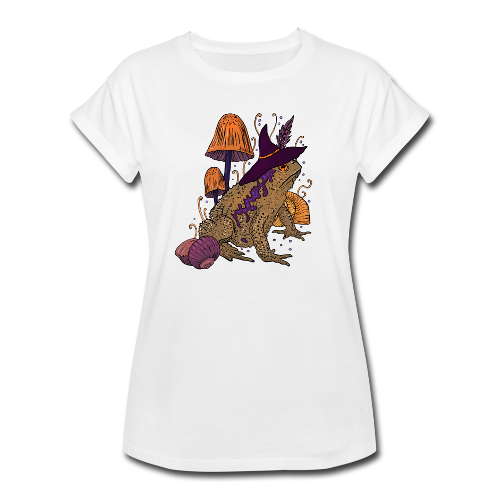 Frauen Oversize T-Shirt - “Goblincore Kröte“ - Weiß