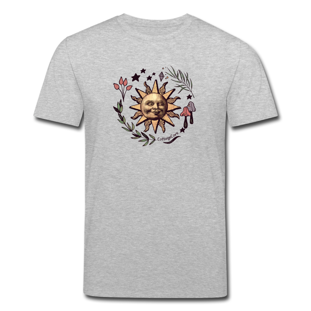 Männer Bio-T-Shirt "“Cottagecore_Die Sonne lacht” - Grau meliert