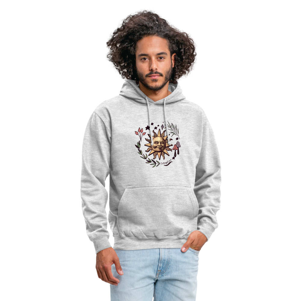 Unisex Hoodie - “Cottagecore_Die Sonne lacht” - Hellgrau meliert