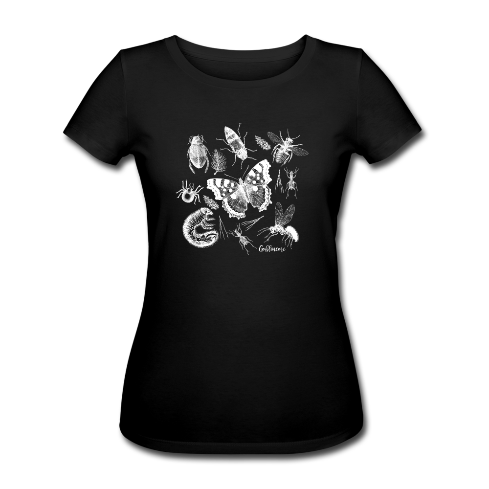 Frauen Bio-T-Shirt - "Goblincore_Insektenfreunde" - Schwarz