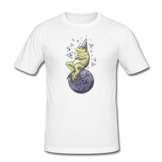 Männer Slim Fit T-Shirt - "Magic Frog" - Weiß