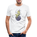 Männer Slim Fit T-Shirt - "Magic Frog" - Weiß