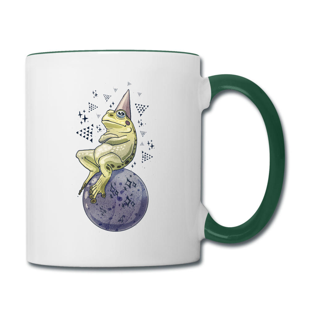 Tasse zweifarbig - "Magic Frog" - Weiß/Dunkelgrün