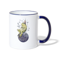 Tasse zweifarbig - "Magic Frog" - Weiß/Kobaltblau