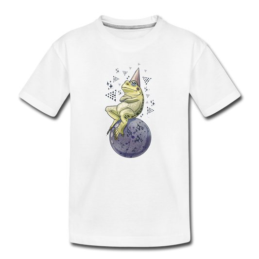 Kinder Premium Bio T-Shirt - "Magic Frog" - Weiß