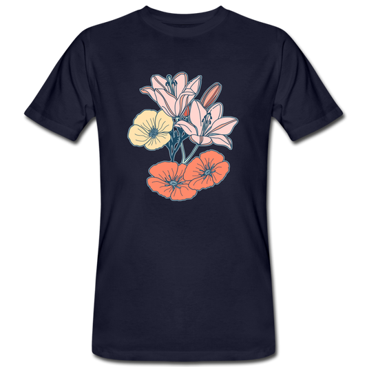Männer Bio-T-Shirt - "Some Flowers" - Navy