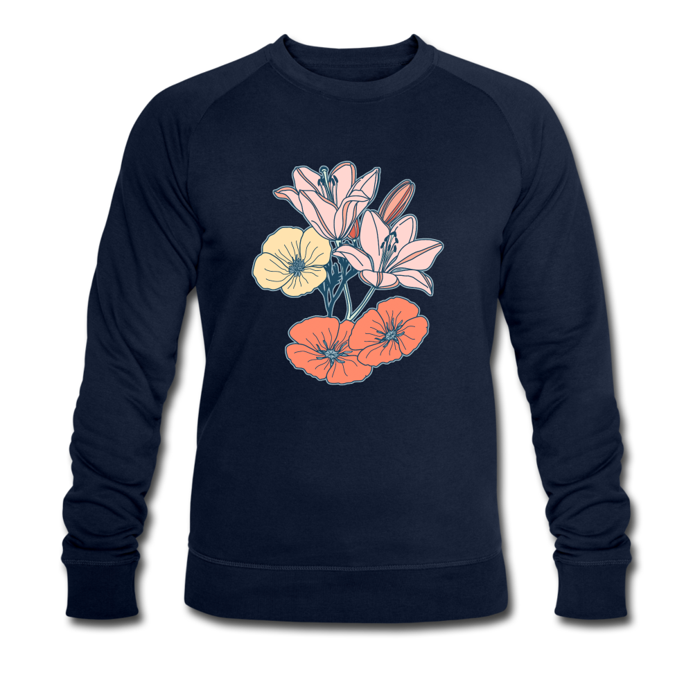 Männer Bio-Sweatshirt - “Some Flowers” - Navy