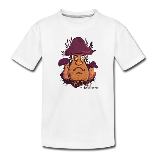 Kinder Premium Bio T-Shirt - “Goblincore_Grummelpilz” - Weiß
