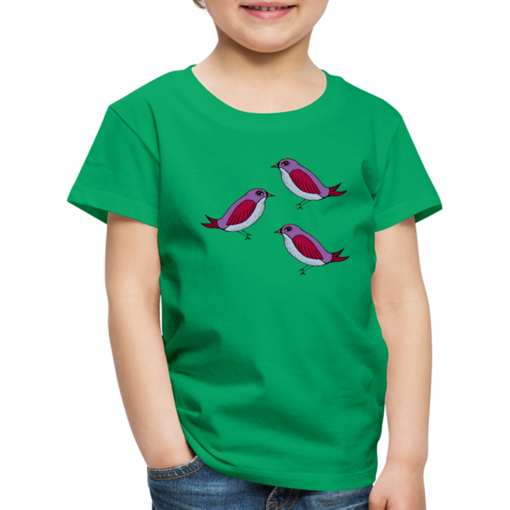 Kinder Premium T-Shirt - “Drei Amseln” - Kelly Green