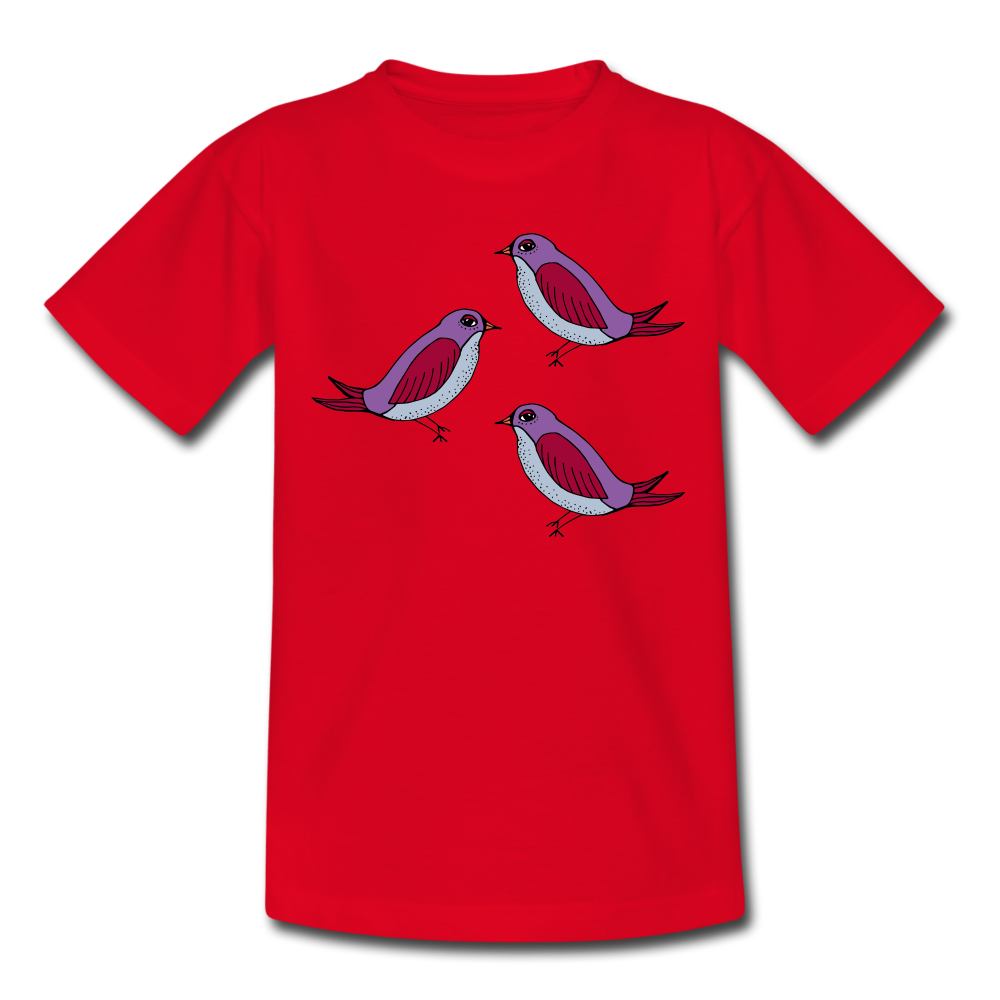 Teenager T-Shirt - “Drei Amseln” - Rot