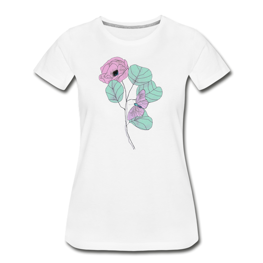 Frauen Premium Bio T-Shirt - "Blütezeit" - Weiß