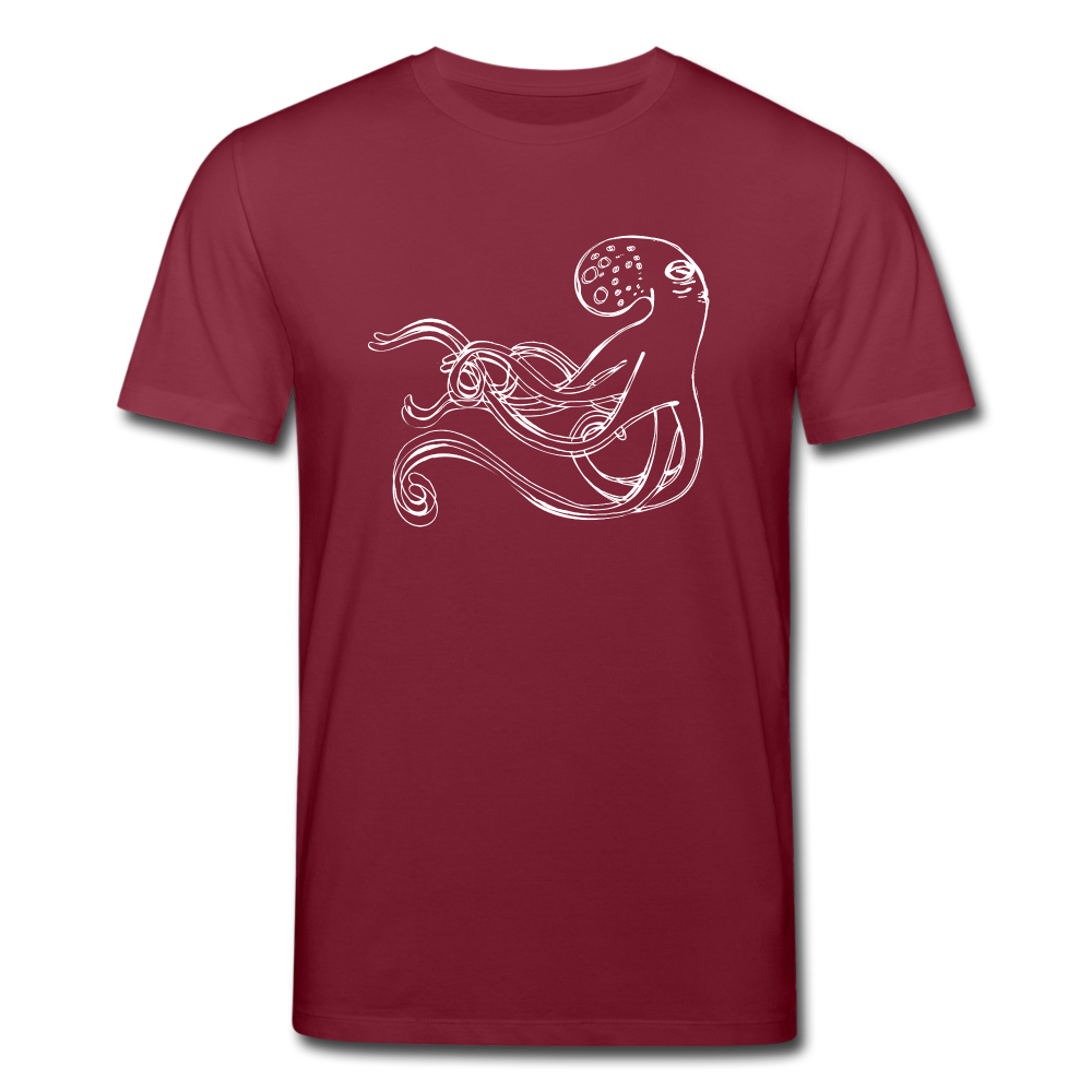 Männer Bio-T-Shirt - “Shaky Kraken” - Burgunderrot