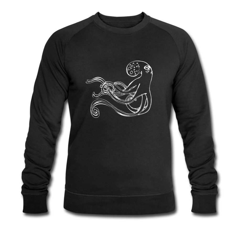 Männer Bio-Sweatshirt - “Shaky Kraken” - Schwarz