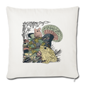 Sofakissenbezug 44 x 44 cm - “Wimmelbild mit Frosch und Pilzen” - Naturweiß