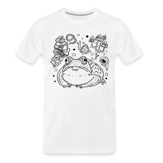 Männer Premium Bio T-Shirt - “Goblincore Sammelsurium” - Weiß