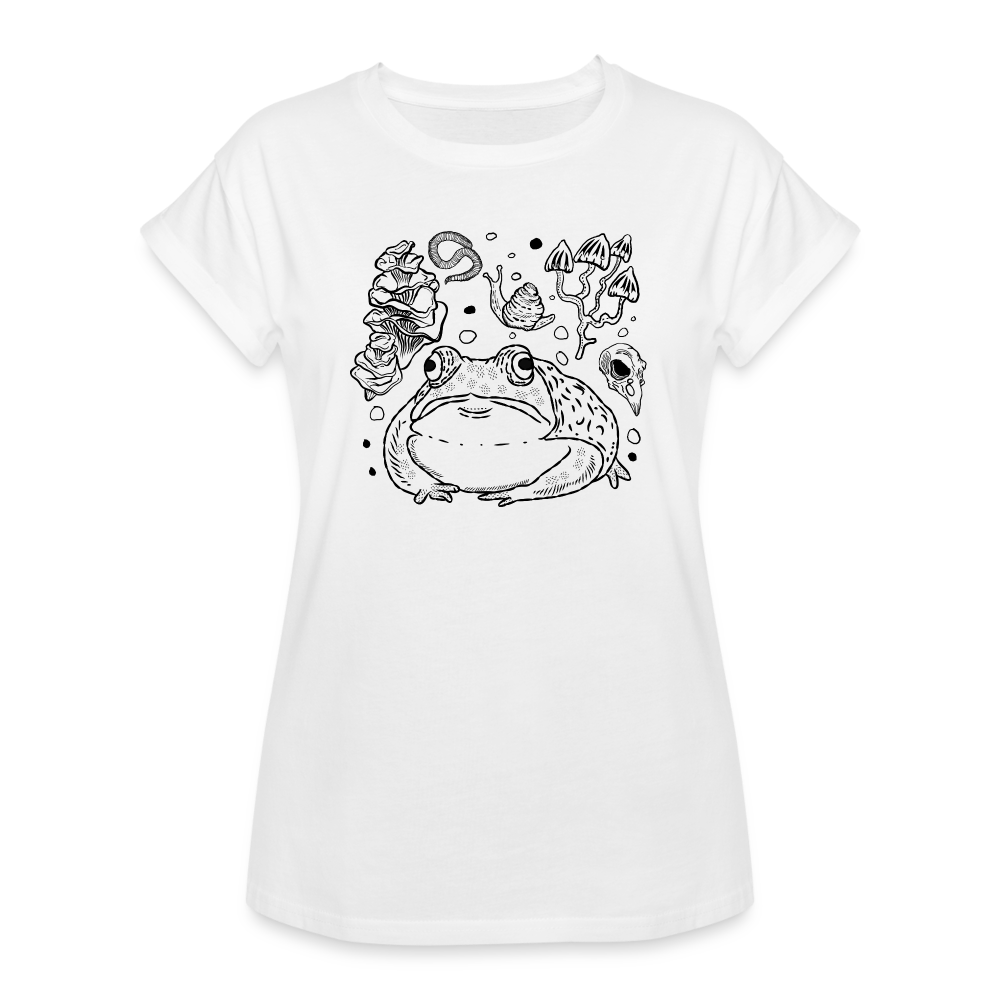 Frauen Oversize T-Shirt - “Goblincore Sammelsurium” - Weiß