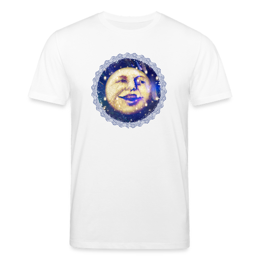 Männer Bio-T-Shirt - “Lachender Mond” - Weiß
