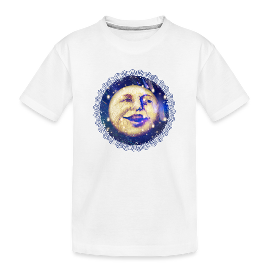 Kinder Premium Bio T-Shirt - “Lachender Mond” - Weiß