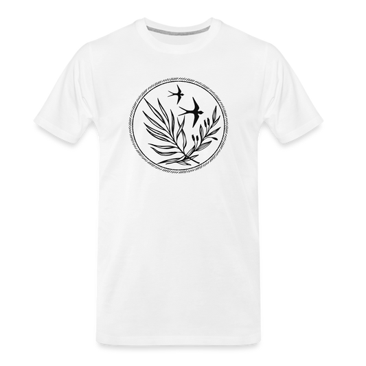 Männer Premium Bio T-Shirt - “Two Birds” - Weiß