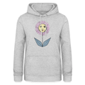 Frauen Hoodie - “Grow the Sun” - Hellgrau meliert