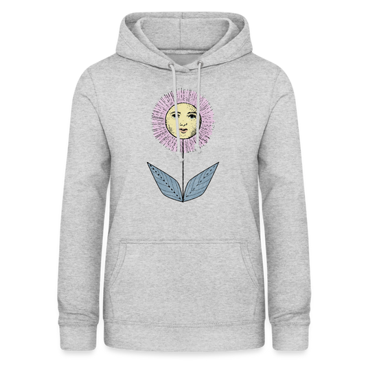 Frauen Hoodie - “Grow the Sun” - Hellgrau meliert