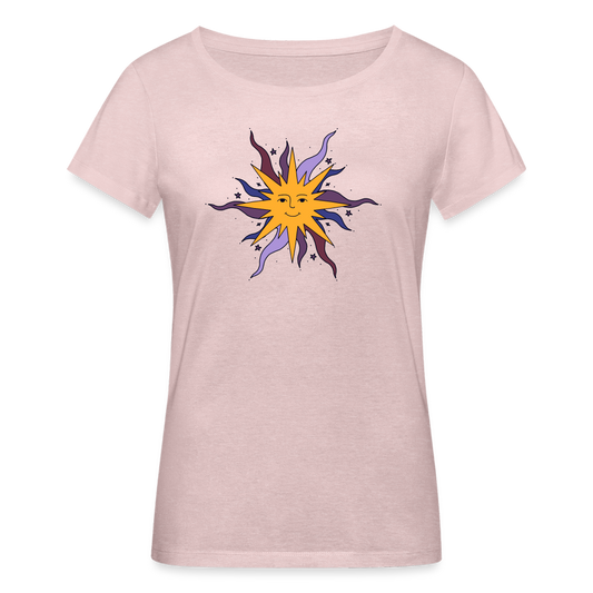 Frauen Bio-T-Shirt - “Warme Sonne” - Rosa-Creme meliert