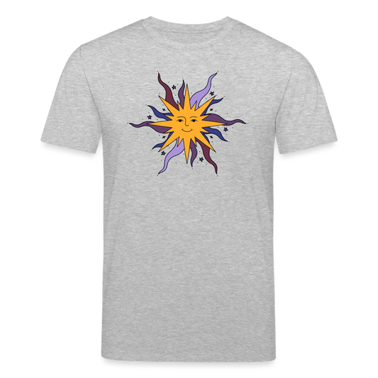 Männer Bio-T-Shirt - “Warme Sonne” - Grau meliert