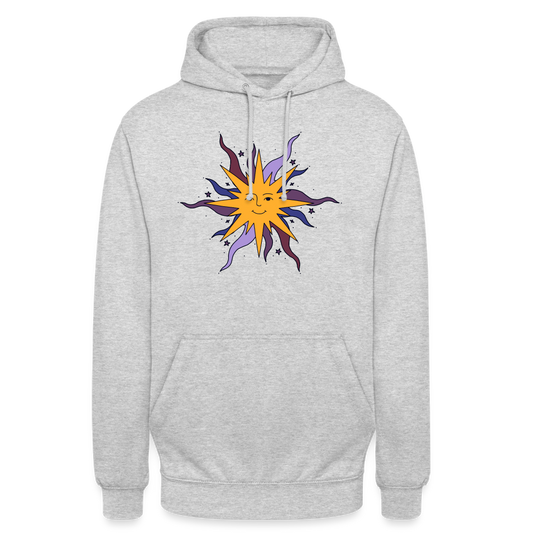 Unisex Hoodie - “Warme Sonne” - Hellgrau meliert