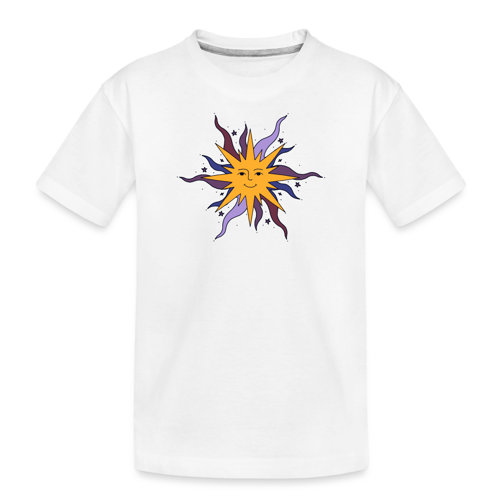 Kinder Premium Bio T-Shirt - “Warme Sonne” - white
