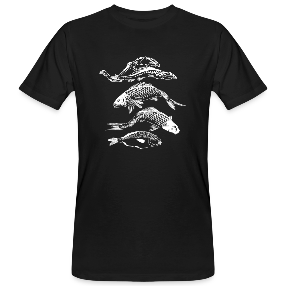 Männer Bio-T-Shirt - “Fischsilhouetten” - Schwarz