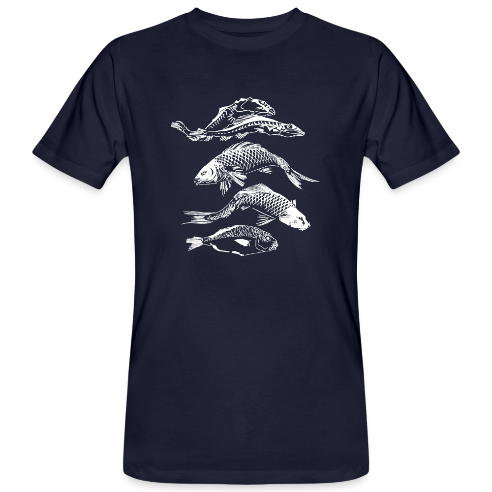 Männer Bio-T-Shirt - “Fischsilhouetten” - Navy