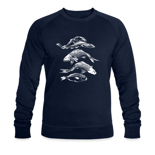 Männer Bio-Sweatshirt - “Fischsilhouetten” - Navy