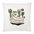 Sofakissen mit Füllung 44 x 44 cm - “Folkart Jaguar” - Naturweiß