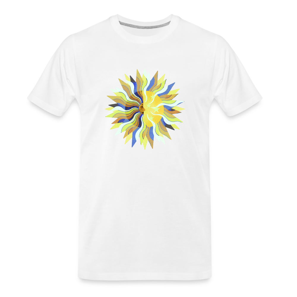 Männer Premium Bio T-Shirt - "Sonne und Mond" - weiß