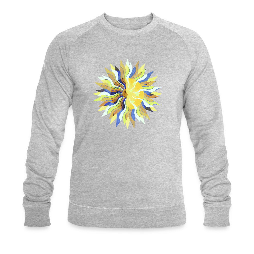 Männer Bio-Sweatshirt - "Sonne und Mond" - Grau meliert