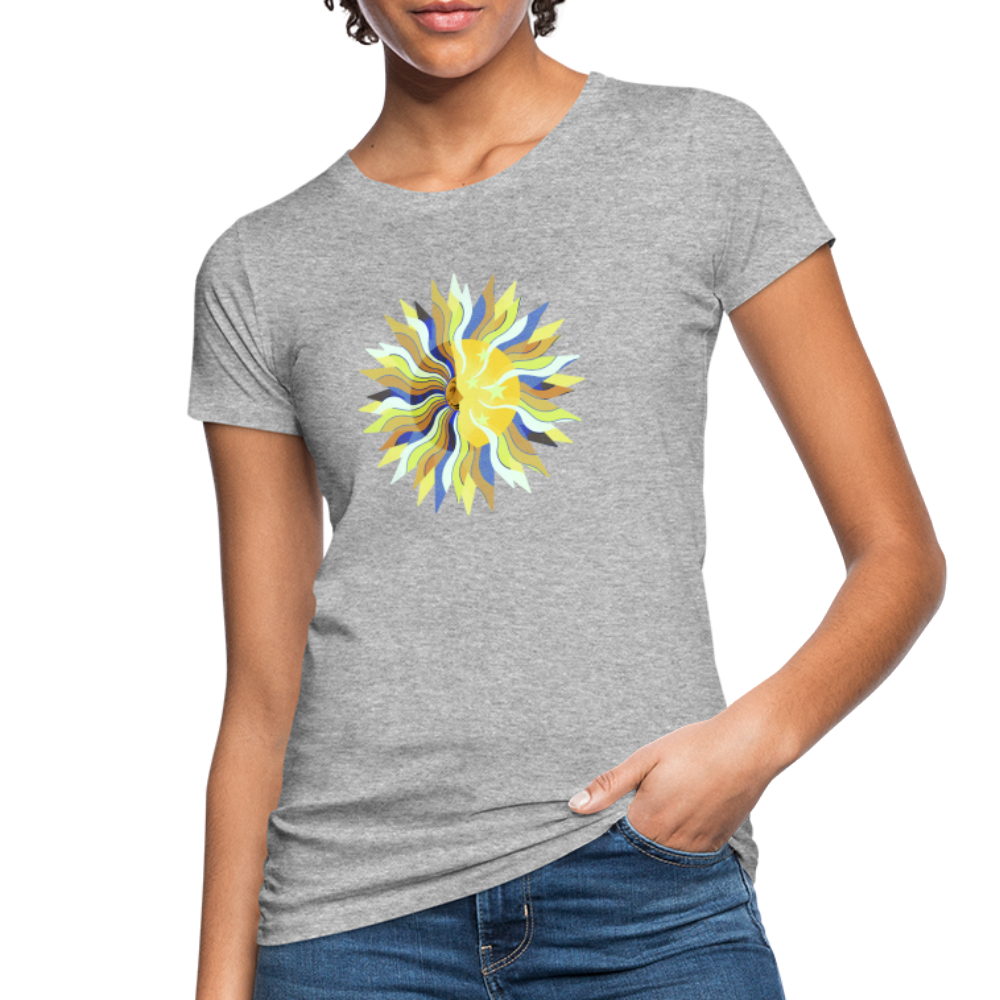 Frauen Bio-T-Shirt - "Sonne und Mond" - Grau meliert