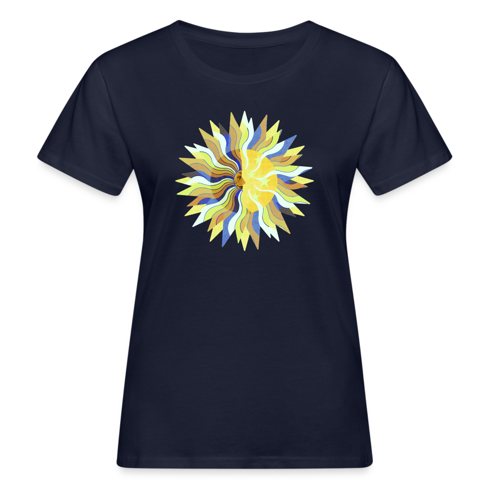 Frauen Bio-T-Shirt - "Sonne und Mond" - Navy