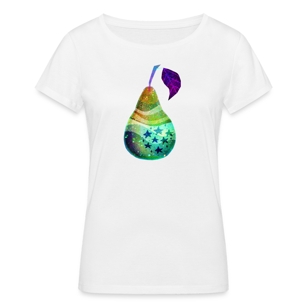 Frauen Bio-T-Shirt - “Risograph Birne” - weiß