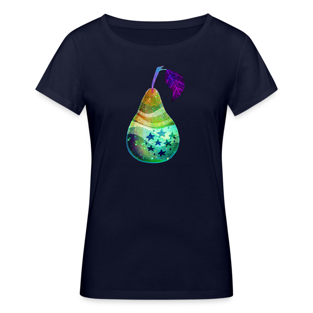 Frauen Bio-T-Shirt - “Risograph Birne” - Navy