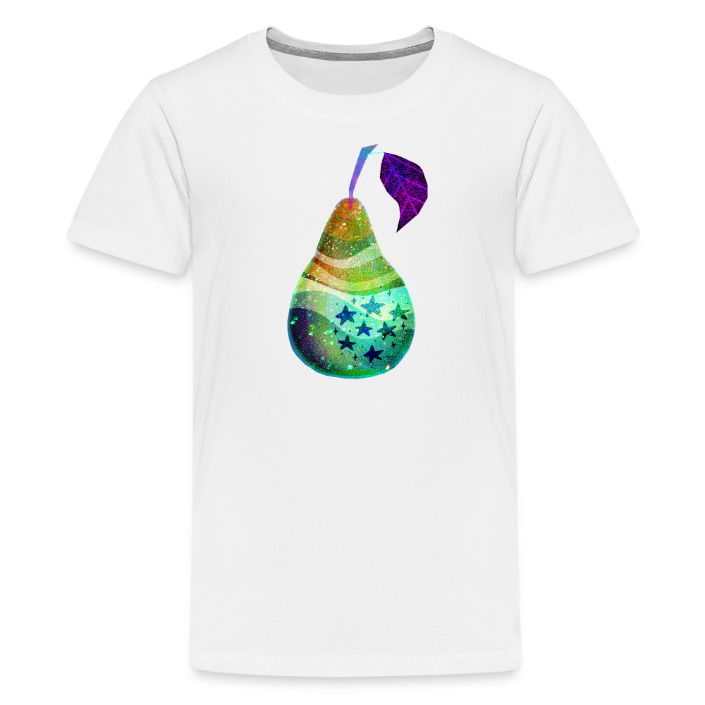 Teenager Premium T-Shirt - “Risograph Birne” - weiß