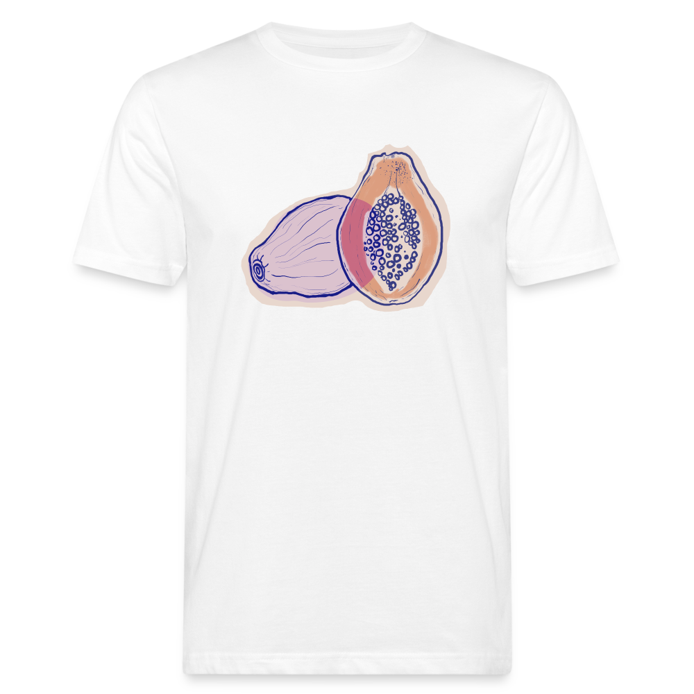 Männer Bio-T-Shirt - "Zwei Papaya" - weiß