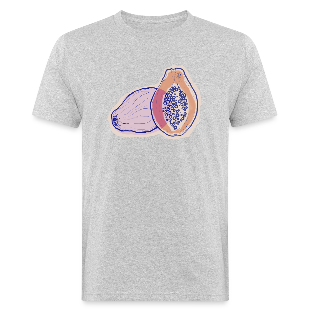 Männer Bio-T-Shirt - "Zwei Papaya" - Grau meliert