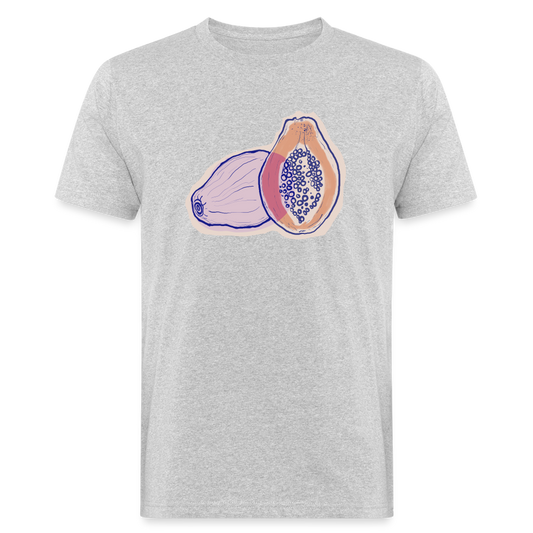 Männer Bio-T-Shirt - "Zwei Papaya" - Grau meliert