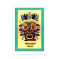 Poster 20x30 cm "Riso Print Maske Türkis" - weiß