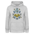 Frauen Hoodie - "Fatimas Lotos" - Hellgrau meliert