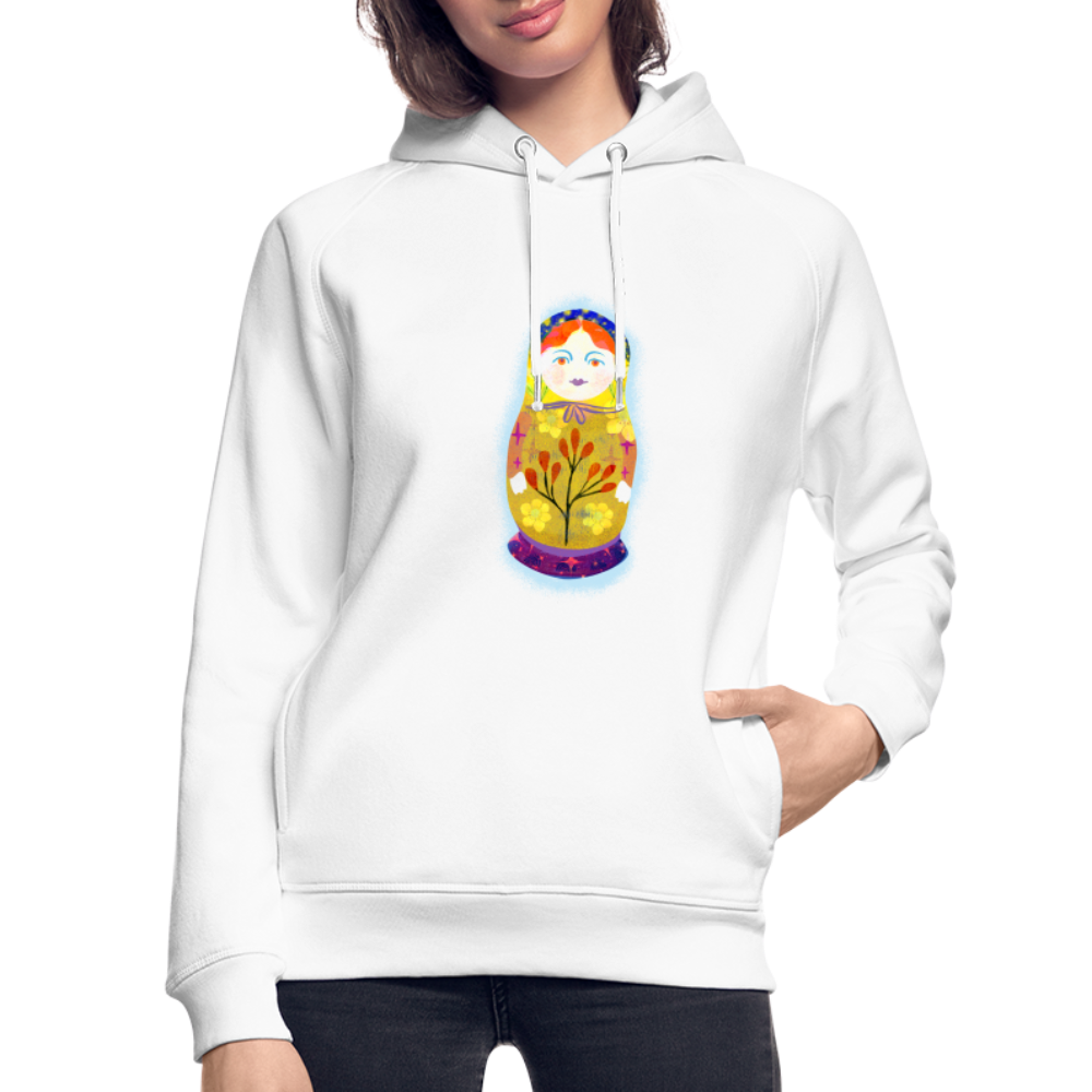 Unisex Bio-Hoodie - “Retroprint Matroschka” - weiß