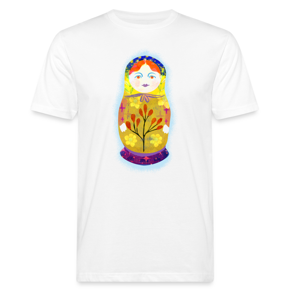 Männer Bio-T-Shirt - “Retroprint Matroschka” - weiß