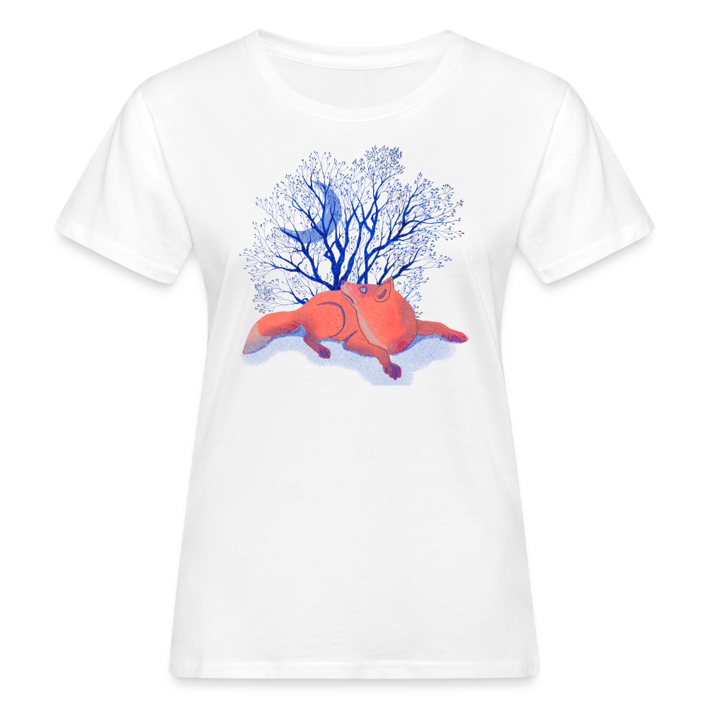 Frauen Bio-T-Shirt - “Monsieur Fuchs und der Mond” - weiß
