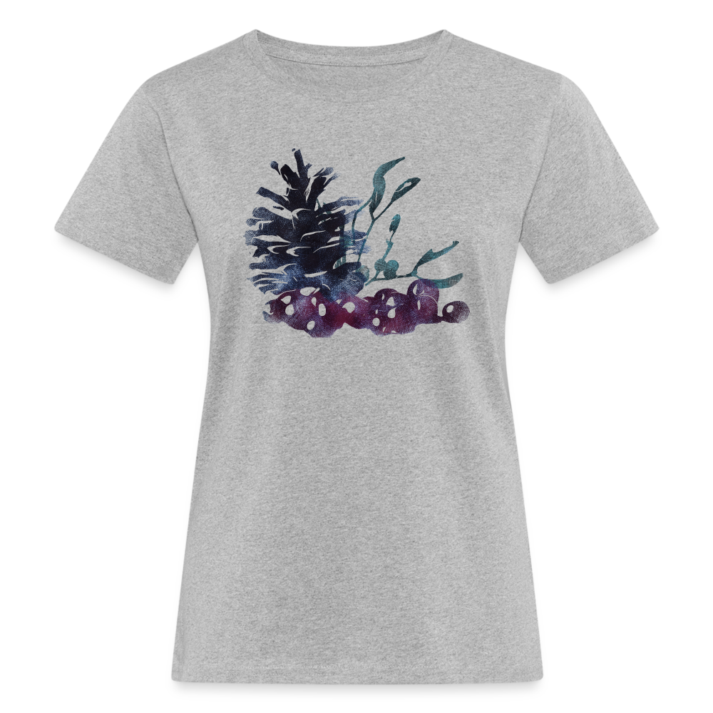 Frauen Bio-T-Shirt - "Winterpflanzen" - Grau meliert