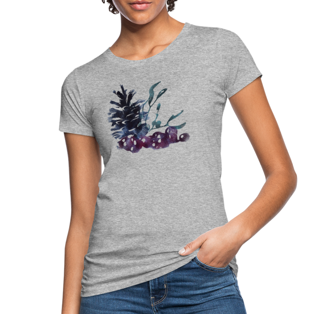 Frauen Bio-T-Shirt - "Winterpflanzen" - Grau meliert